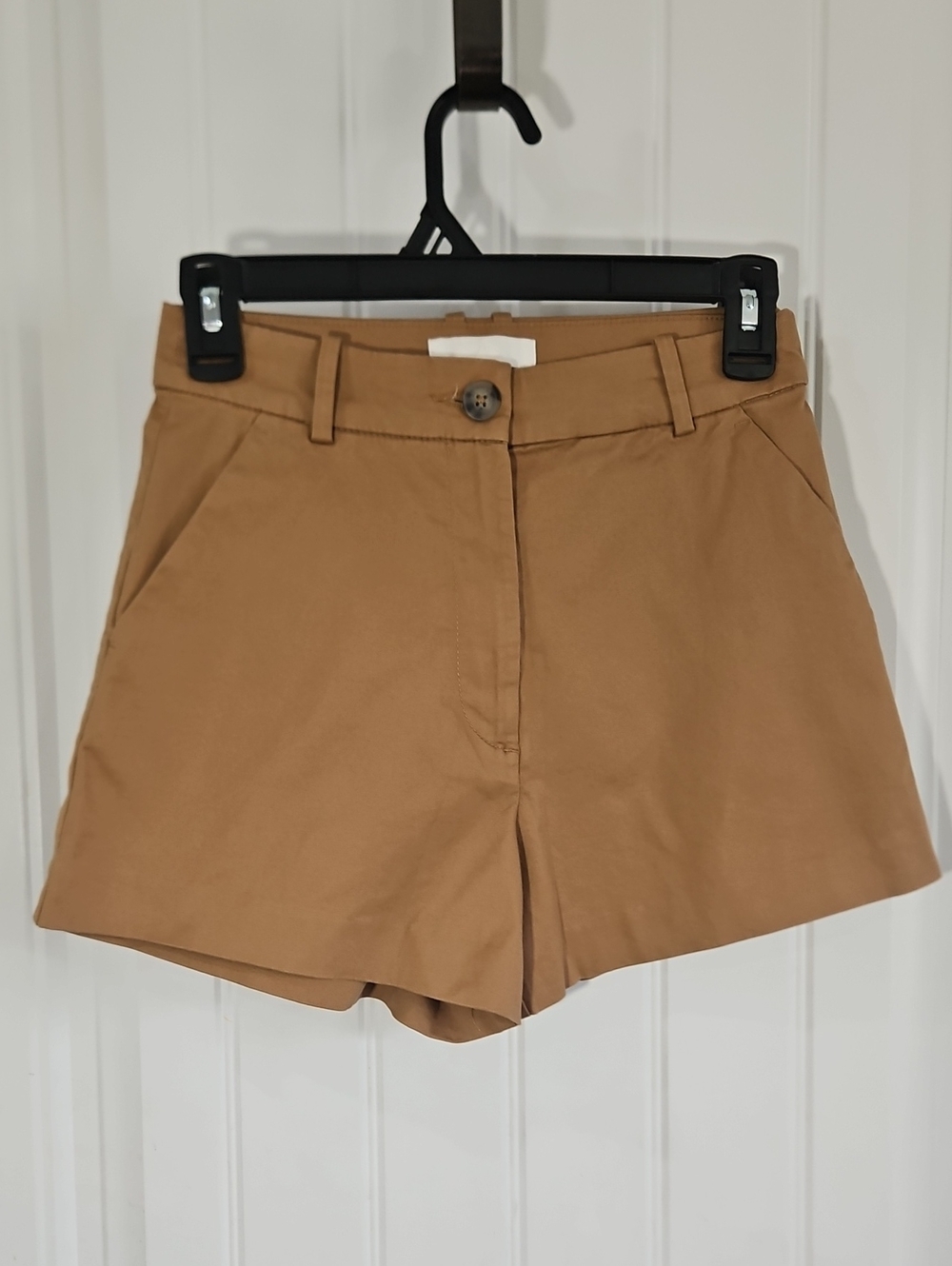 H&M Women's High-Rise Tailored Shorts in Tan Size 2